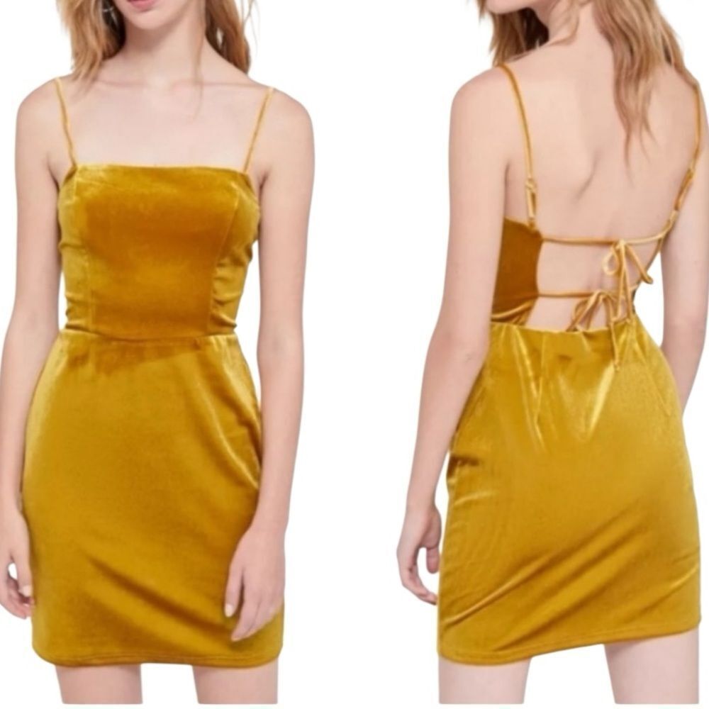 Urban Outfitters Genova Velvet Tie-Back Mini Dress Size Medium